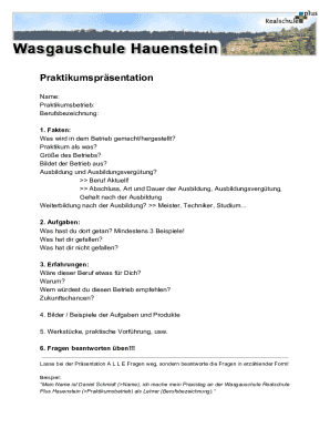 Praktikumspräsentation Template