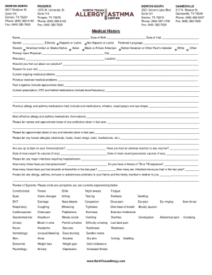 Medical History Form