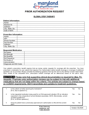 Prior Authorization Request Form