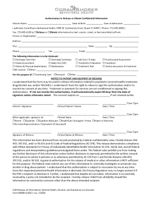 Authorization to Release Confidential Information