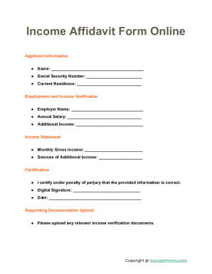 Income Affidavit Form