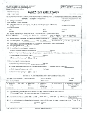 FEMA Elevation Certificate
