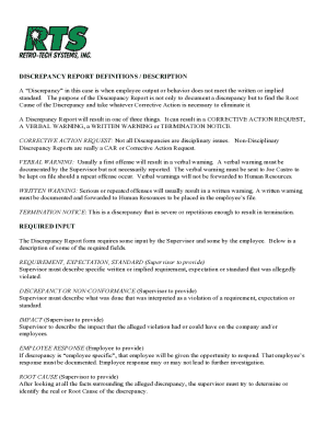 Employee Discrepancy Report Form