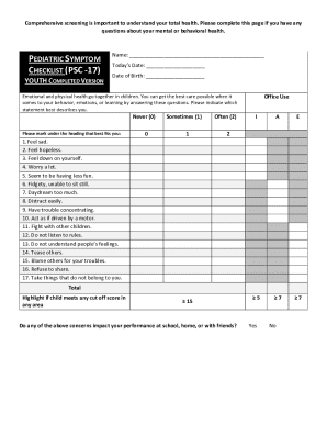 Pediatric Symptom Checklist