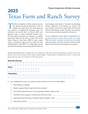 Texas Farm and Ranch Survey 2025