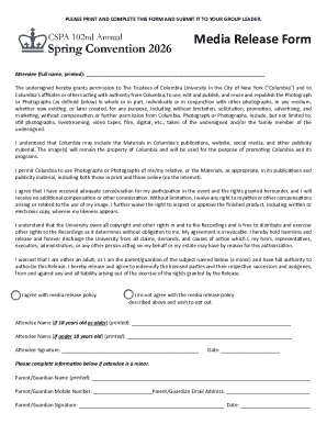 Columbia University Media Release Form