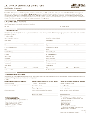 J.P. Morgan Charitable Giving Fund Contribution Agreement