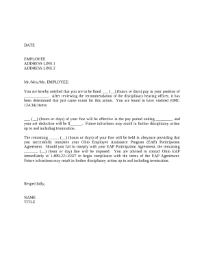 Employee Disciplinary Action Notice
