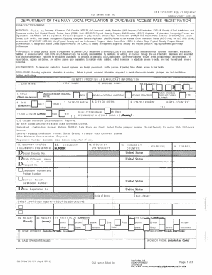 Department of Navy Local Population ID Card Registration