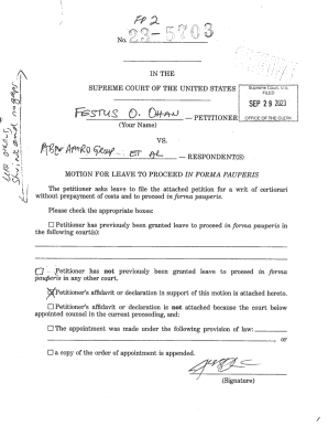 Motion for Leave to Proceed in Forma Pauperis