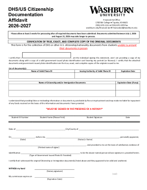 DHS Citizenship Documentation Affidavit