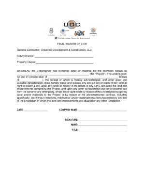 Final Waiver of Lien