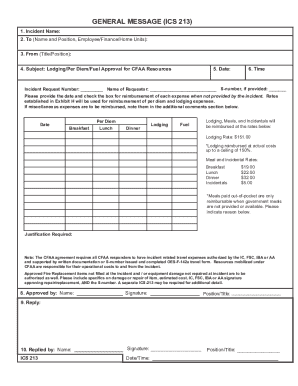 Lodging Per Diem Fuel Approval Form