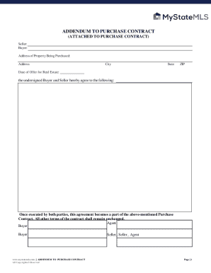 Addendum to Purchase Contract