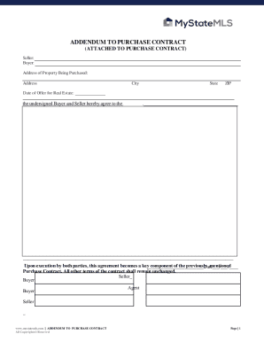 Addendum to Purchase Contract