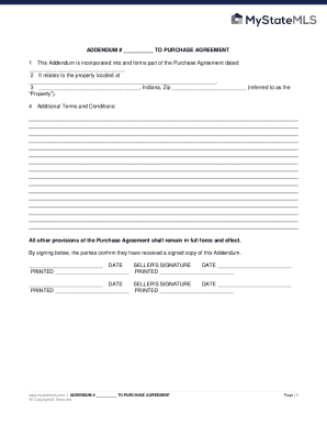 Addendum to Purchase Agreement