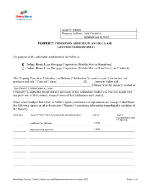 Property Condition Addendum and Release