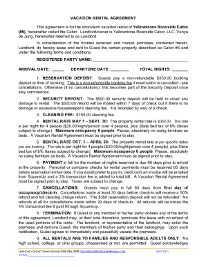 Vacation Rental Agreement