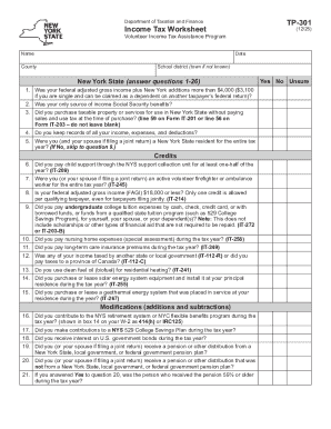 New York State Income Tax Worksheet