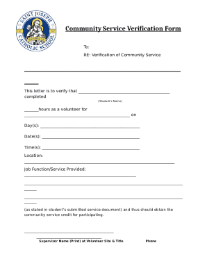 Community Service Verification Form