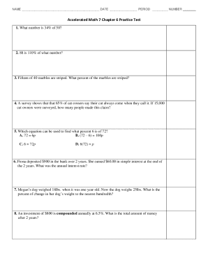 Accelerated Math 7 Chapter 6 Practice Test