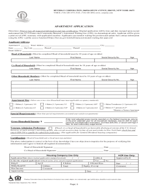 Co-op City Apartment Application Form