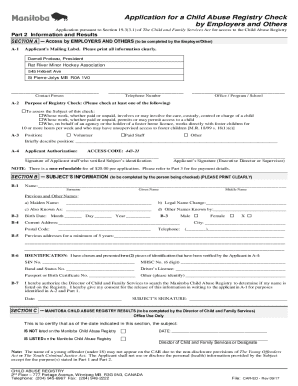 Child Abuse Registry Check Application