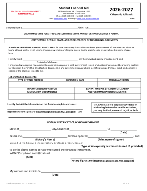 Student Citizenship Affidavit