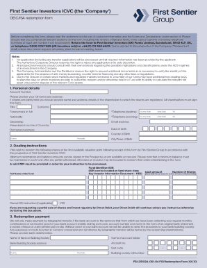 First Sentier Investors OEIC ISA Redemption Form