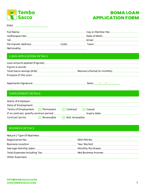 BOMA Loan Application Form