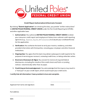 Credit Report Authorization & Electronic Consent