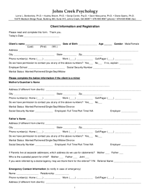 Client Information and Registration Form