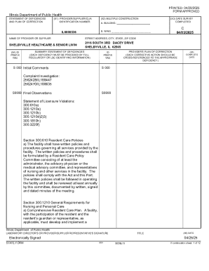Illinois Statement of Deficiencies