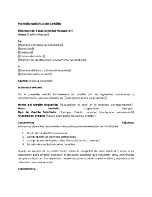 Credit Application Template