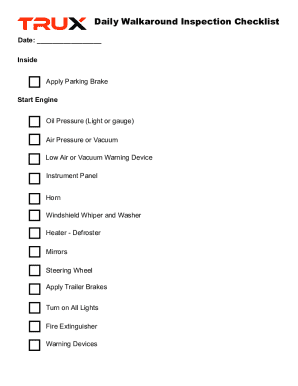 Daily Walkaround Inspection Checklist
