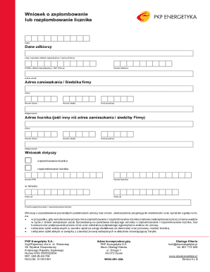PKP Energetyka Meter Sealing Request Form