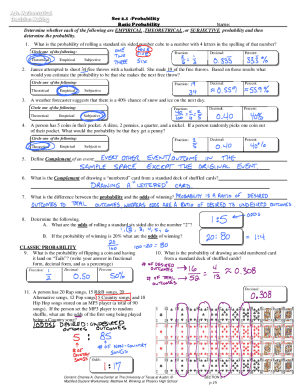 Basic Probability Worksheet