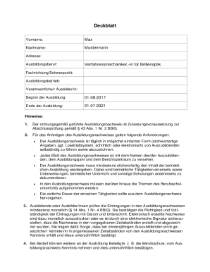 German Apprenticeship Training Log