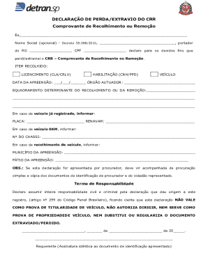 CRR Loss Declaration Form