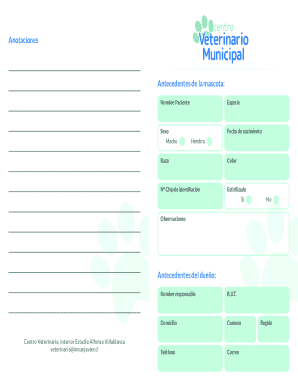 Pet Medical Record Form