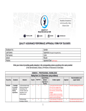 Quality Assurance Performance Appraisal Form for Teachers