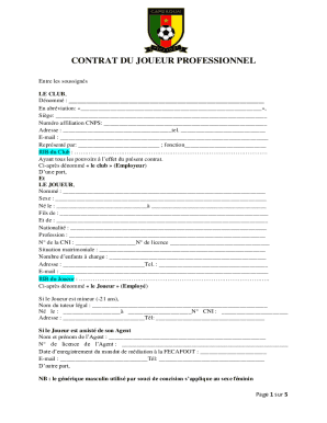Professional Player Contract