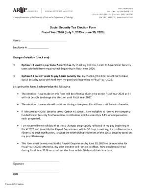 Social Security Tax Election Form