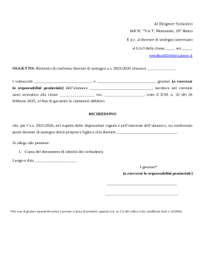 Richiesta di conferma docente di sostegno