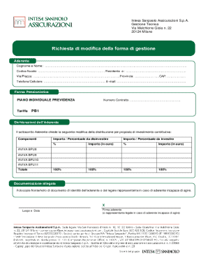 Richiesta di modifica della forma di gestione