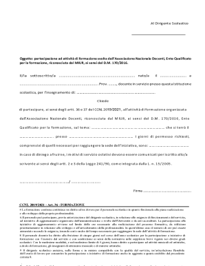 Italian Teacher Training Permission Form