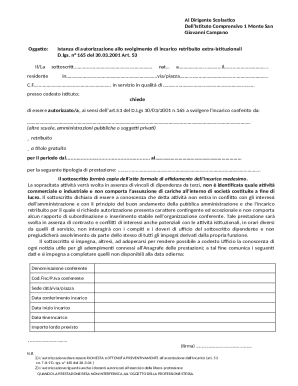 Italian Teacher Extra-Institutional Work Authorization Request