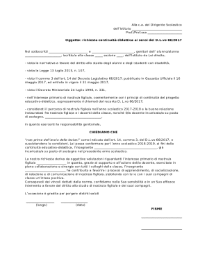 Request for Educational Continuity