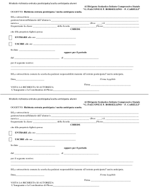 Student Late Entry Early Exit Request Form