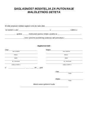 Parental Consent for Minor's Travel